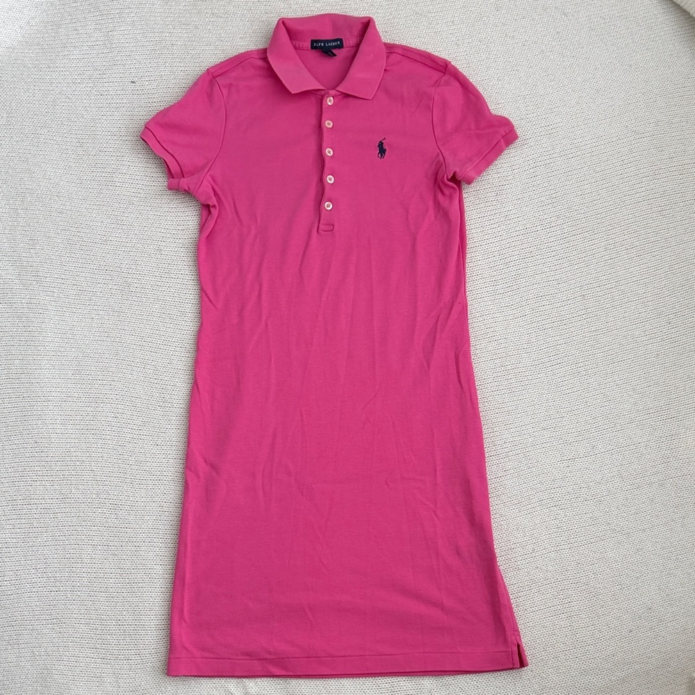 Ralph Lauren 100% Cotton Polo Dress Pink Size Small